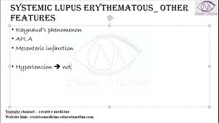 Lec 16 Systemic Lupus Erythematous  Other Features  mp4 || Rheumatology