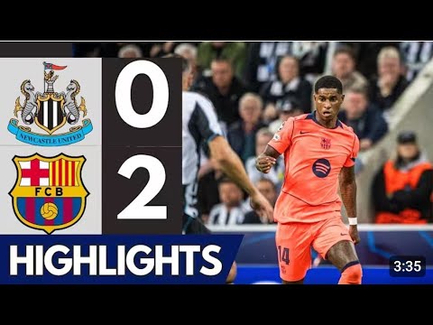 Marcus Rashford Goal Newcastle United VsBarcelona 1 2 Goals And Highlights 