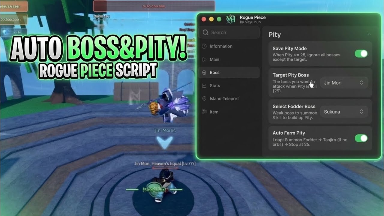 [OP] Rogue Piece Script -Auto Pity Farm &  Kill Boss! 🟢 | Vayu Hub