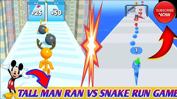Tall man ran NOOB vs PRO snake run 3d | playing all levels | video games | android games | thanks