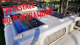 DIY 12v Solar installation: Poptop caravan, no penetrations.