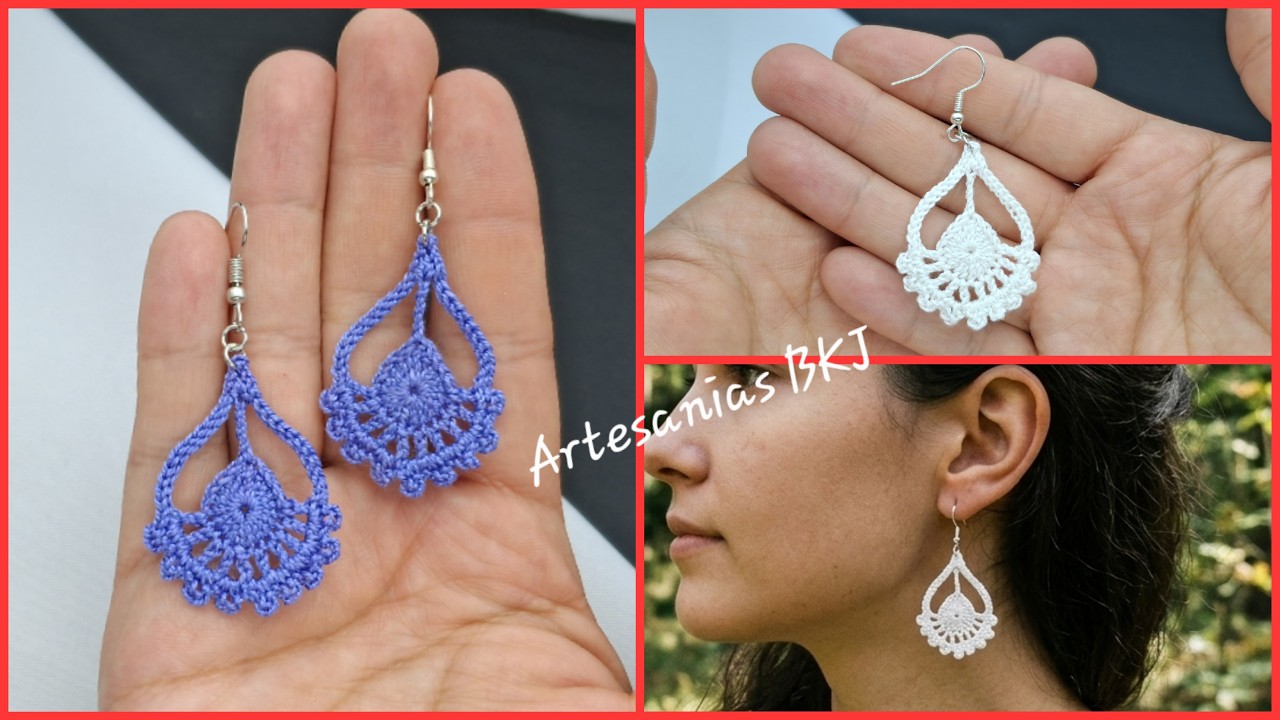 ¡De Hilo a Joya! 🧶 Aretes a Crochet paso a paso✨/ DIY Crochet Earrings Tutorial ✨