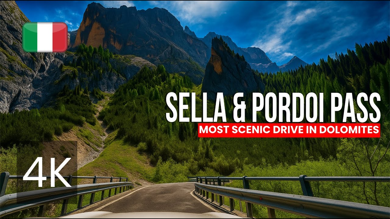 SELLA & PORDOI Pass 🇮🇹 MOST Scenic Drive In Dolomites | 4K ASMR Road Trip