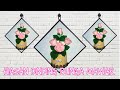 DIY Hiasan Dinding Bunga Mawar Flanel dan Pot Stik Es Krim - DIY Room Decor 2020