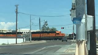 BNSF 1621 passes 15th Avenue and stops for a switch and backs up