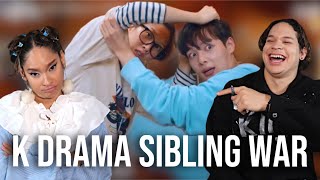 Siblings react to K-DRAMAS SIBLING funny moments  😂