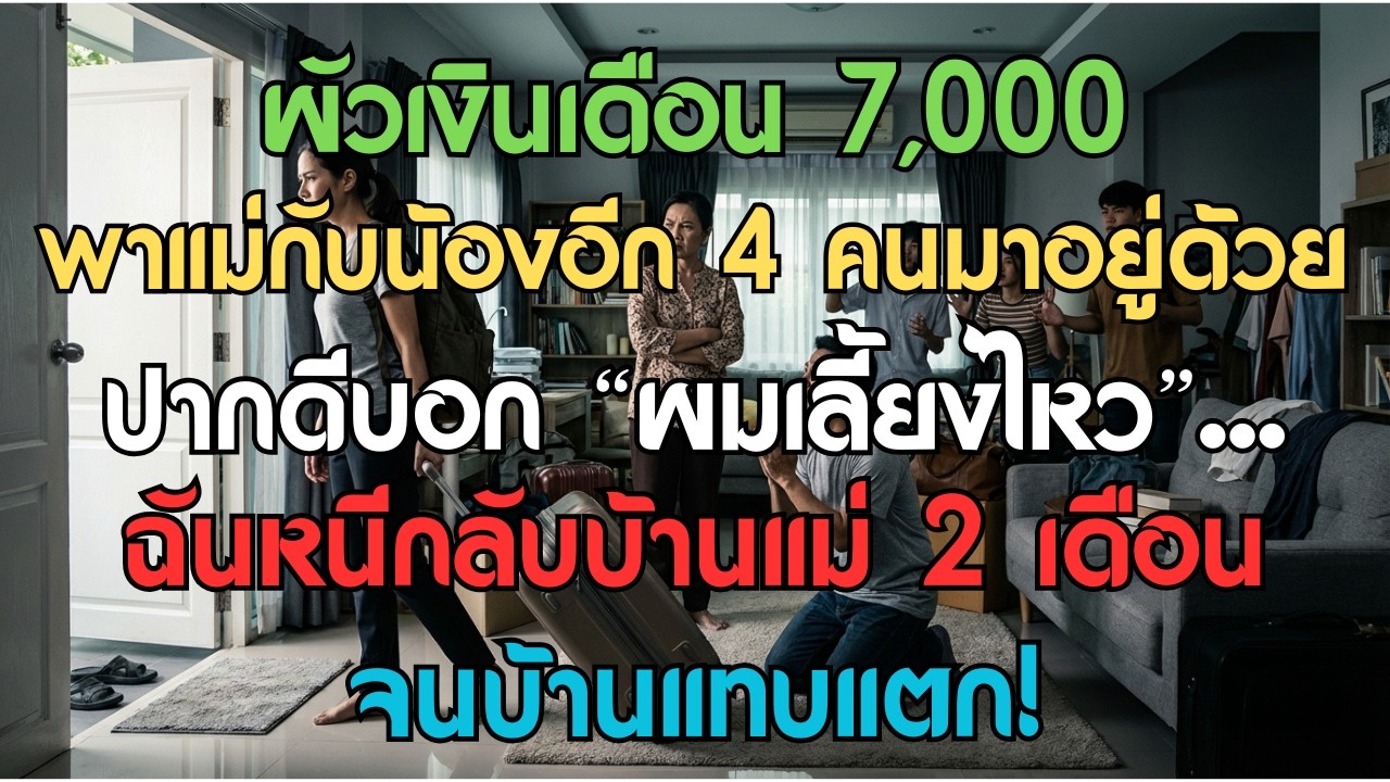 ผัวเงินเดือน 7,000 พาแม่กับน้องอีก 4 คนมาอยู่ด้วย ปากดีบอก “ผมเลี้ยงไหว”    ฉันหนีกลับบ้านแม่ 2 เดือ