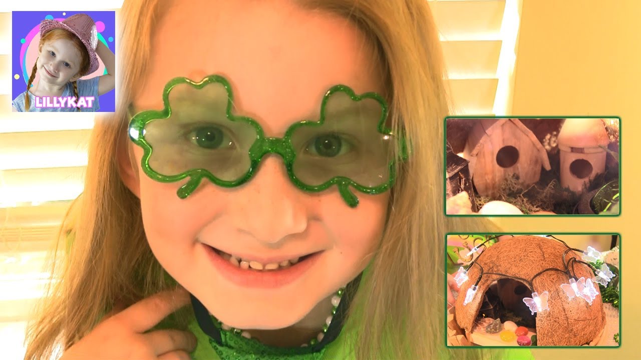 Lillykat Creates St. Patrick's Day Fairy Garden And Plays With Leprechaun's Pot Of Gold