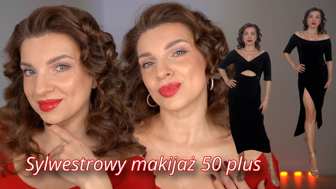 Sylwestrowy makijaż kobiety 50 plus, moje ulubione kosmetyki, lampa led perfumy i wybór sukienki