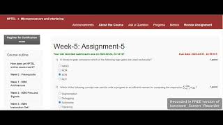 Microprocessor and Interfacing NPTELCourse 2023 Assignment-5 Answer#Week-5 2023#NPTEL2023PYQ#PYQ2023