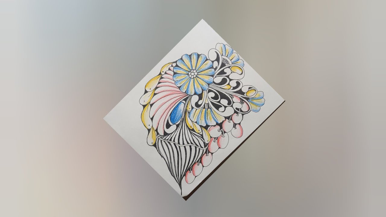 Zentangle patterm step by step || zentangle idea #