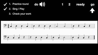 Level 1: Bass Clef C Major sight reading (do re) Exercise #2
