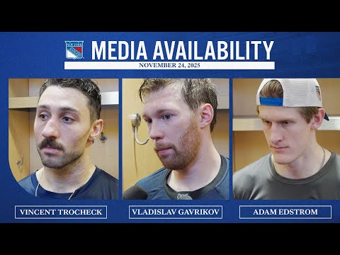 NYR vs STL: V. Trocheck, V. Gavrikov & A. Edstrom Postgame Media Availability | Nov. 24, 2025
