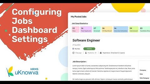 Configuring Jobs Dashboard Settings #uknowvahrms #hrsolutions