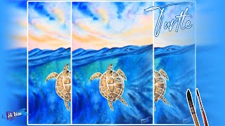 Art View - #166 How to Paint Sea Turtle Watercolor Painting Tutorial