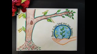 Save Trees Postervan Mahotsav Drawingplant A Tree-Drawing For Kidssave Earthpencil Drawing