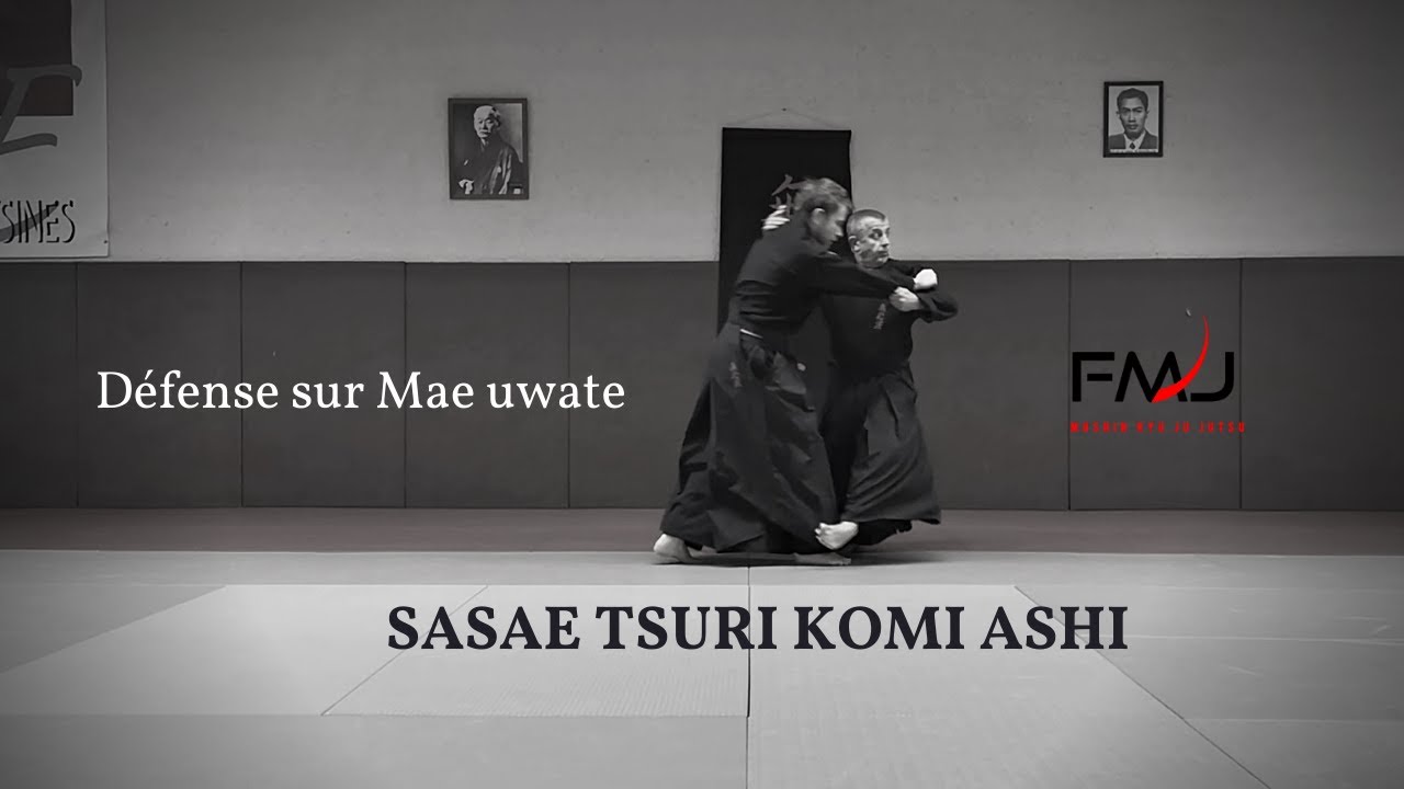 Mushin ryu ju jitsu: Mae uwate, Sasae tsuri komi ashi.