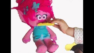 Trolls Poppy With Frozen Princess Crown, Poppy Ride Bike&Dress Up For Party