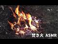 焚き火｜約10分のASMR（遠くの刈払機と飛行機、自然の生活音も一緒に）