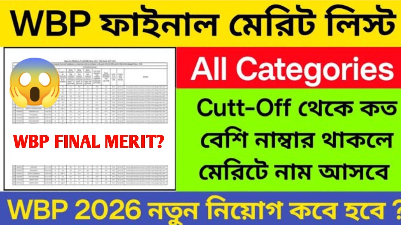 🚨WBP Final Merit List 2026 I Wbp Interview Date ? Wbp Final Result💯
