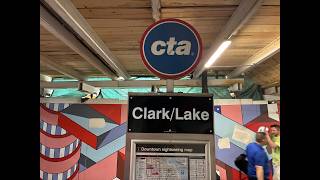 Chicago 'L' Clark:Lake Station Transfer from Blue Line subway to inner Loop platform.