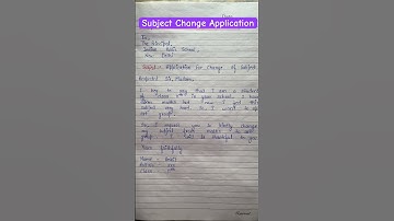 Application for Subject Change | Subject Change Application #Subjectchangeapplication #application