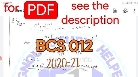 BCS 012 SOLVED ASSIGNMENT 2021 | BCS 012 SOLVED ASSIGNMENT 2020-21 | bcs-12 IGNOU solved assignment