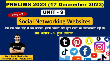 UNIT - 9 MPPSC | Social Media Websites | Part - 3 | ICT MPPSC Prelims 2023 | Amit Shukla Sir