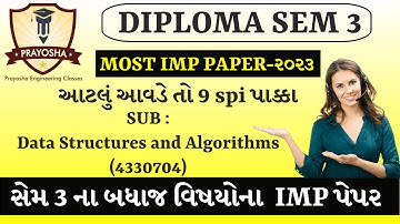 Data Structures and Algorithms(Course Code: 4330704)_SEM 3 CE || GTU MOST IMP Question paper 2023