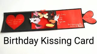 Beautiful Birthday Kissing Slider Card | Mickey Minnie Kissing Card #shorts