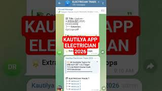 KAUTILYA CLASSES ELECTRICIAN TRADE BATCH 2026 ALP CBT 2 #kautilyaclasses #electriciantrade #rrbcbt2