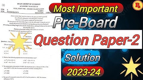 🔥 Maths Pre-Board Paper-2 || 2023-24 || Cl-10th || ICSE || 🔥 Must Watch 🔥@ProblemsBeater