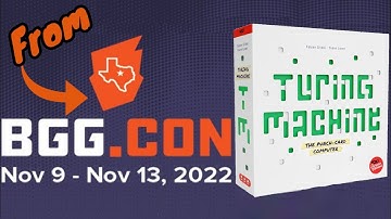 Turing Machine - Quick Gamer Thoughts From #BGGCon2022 #boardgames
