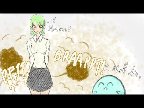 girl farts accident in elevator【anime】