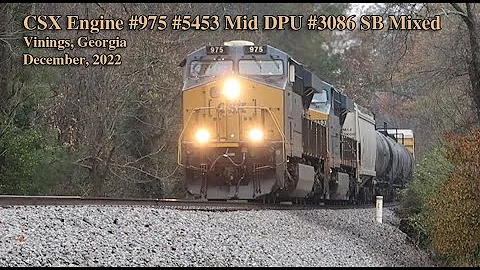 CSX Engine #975 #5453 Mid DPU #3086 SB Mixed Vinin...