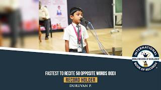 FASTEST TO RECITE 50 OPPOSITE WORDS (KID)