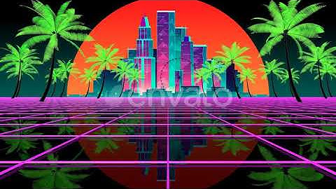 Retrowave Palms | Motion Graphics - Videohive template