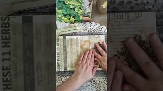 My First Handmade Junk Journal - 08 Working on Herbal Pages #junkjournalwithme #asmr