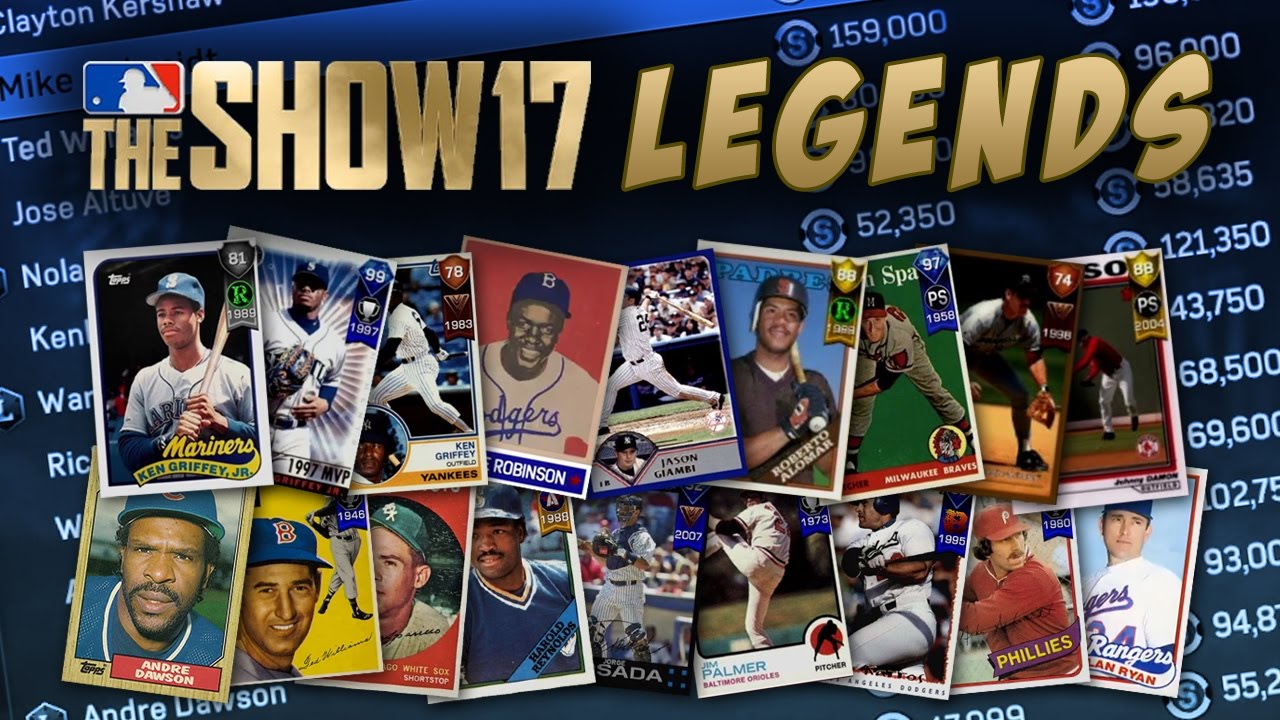 ALL LEGENDS WE KNOW OF SO FAR IN MLB THE SHOW 17!! NEW LEGENDS AND DIAMOND CARDS!
