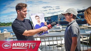 Jonathan Drouin interviews fans in Old Montreal