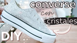 DIY Converse Personalizados con Cristales! - Tenis Converse para Novia, Como Decorar!