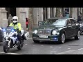 New bentley king charles iii escorted by seg  engagement  a bank in canary wharf