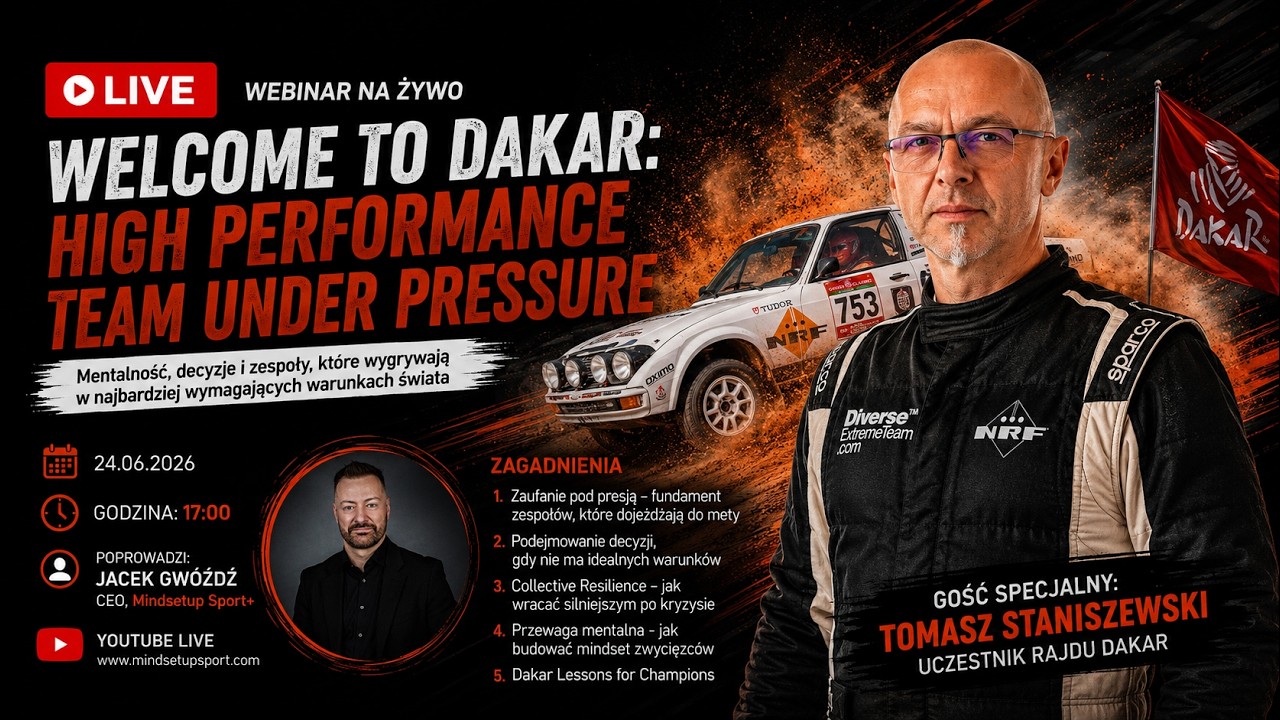 WELCOME TO DAKAR HIGH PERFORMANCE TEAM UNDER PRESSURE. GOŚĆ SPECJALNY: TOMEK STANISZEWSKI, P-RALLY