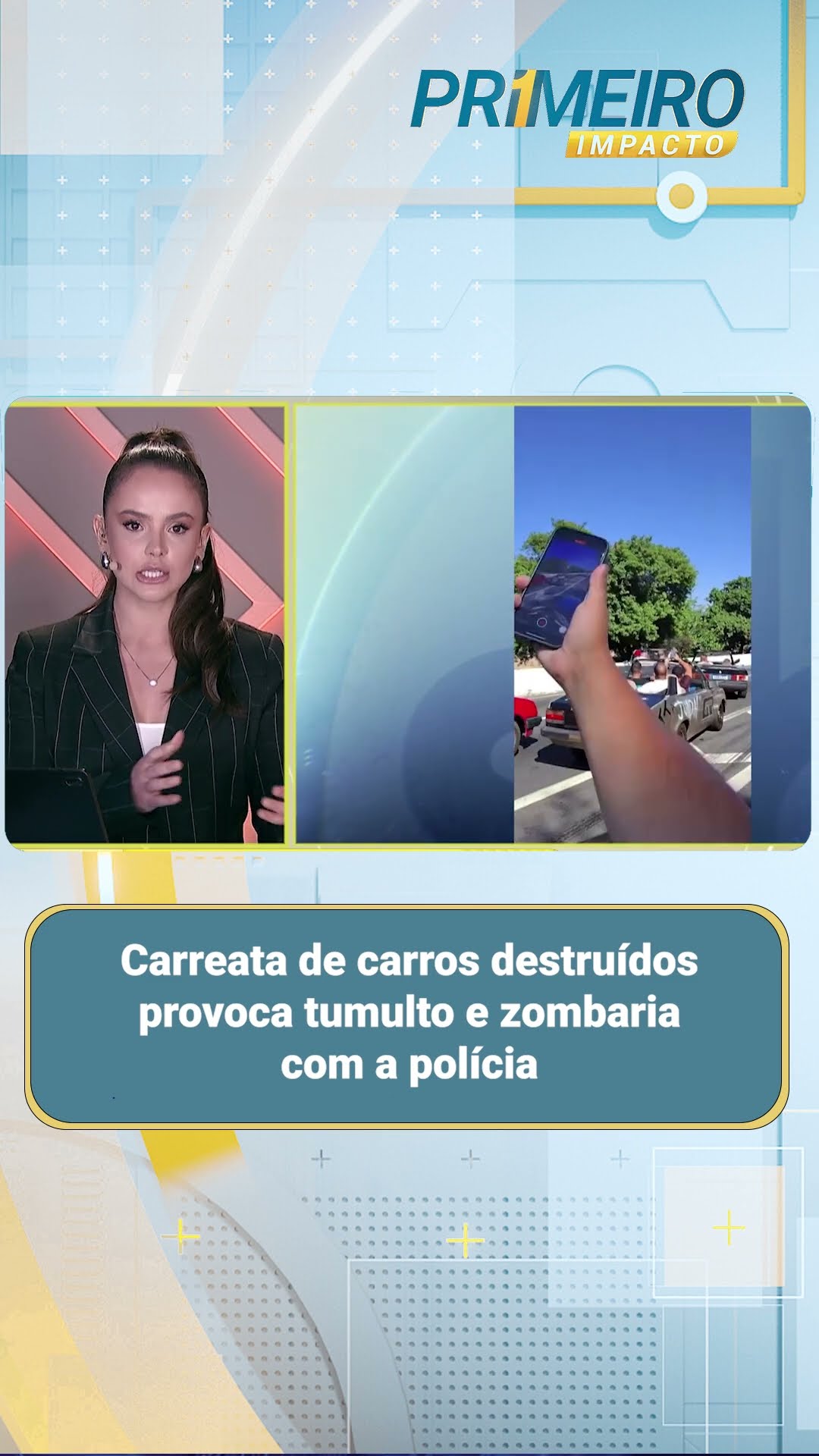 Carreata de carros destruídos provoca tumulto e zombaria com a polícia