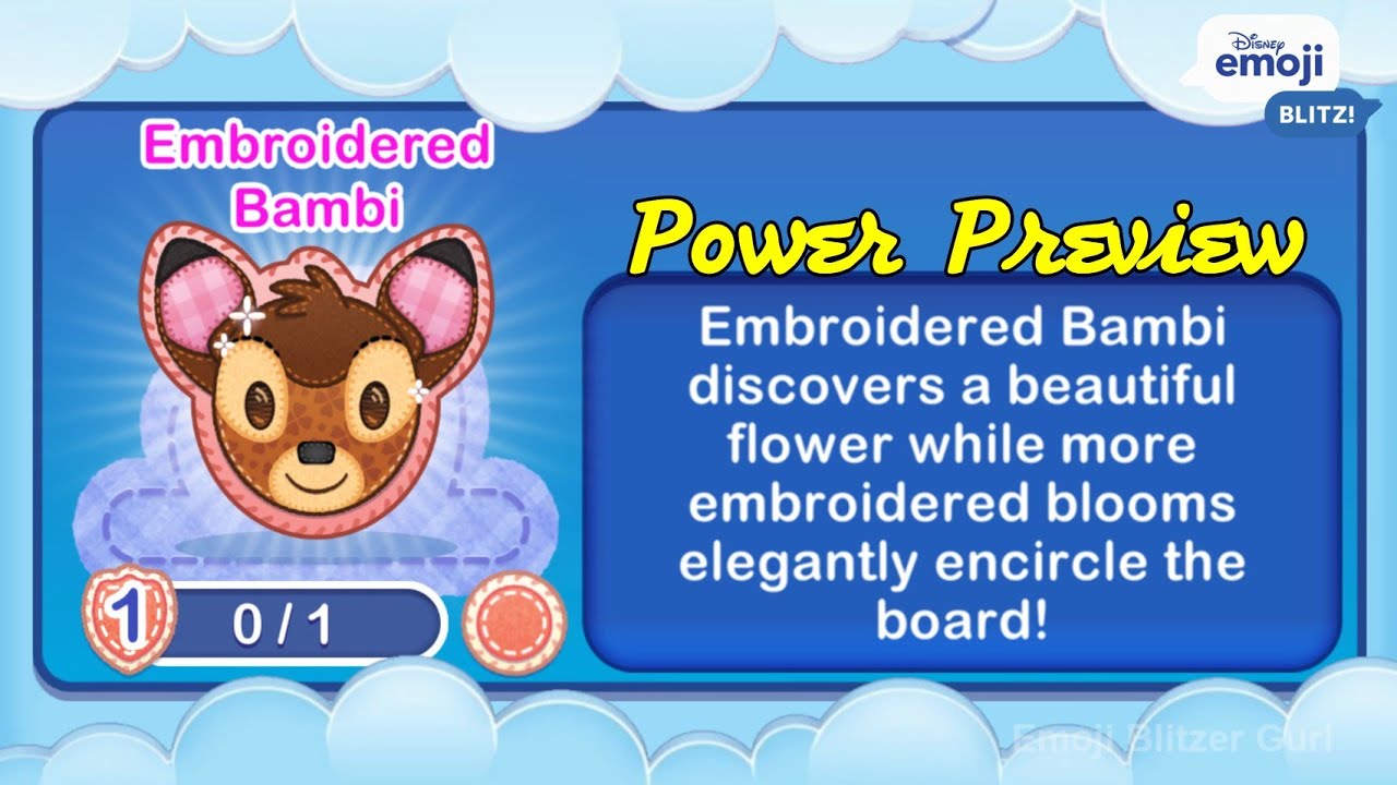 EMBROIDERED BAMBI (L1) - Bambi - Cozy Crafts - Disney Emoji Blitz