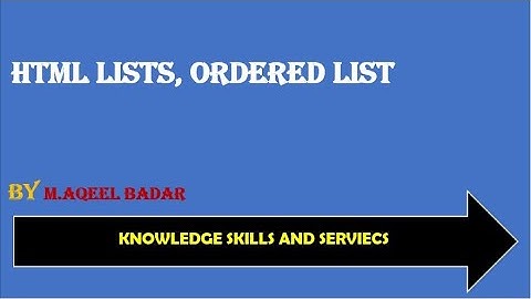 HTML Lists, [Ordered List] Lec-14 [HTML tutorial for beginners in Urdu/Hindi]