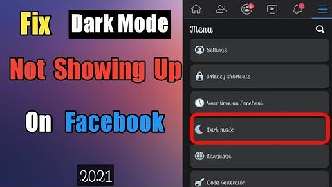 How To Fix  Facebook Dark Mode Option Not Showing Up | Latest Fix 2021 |