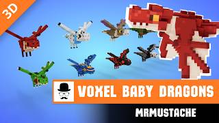 Voxel Baby Dragons Pack (Animations)