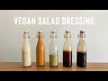 5 Simple Vegan Salad Dressings! ( GF ) Creamy garlic + Balsamic + Chipotle + PB asian + Greek