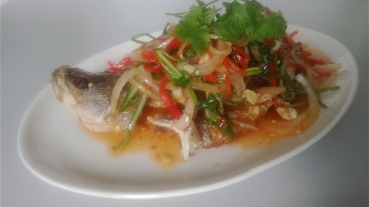 deep fried fish with Thai style sauce fried fish Thai chili sauce